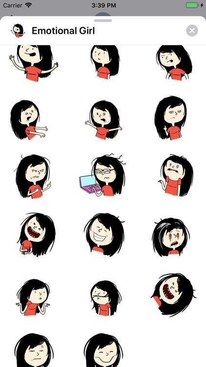 Emotional Girl Sticker Pack