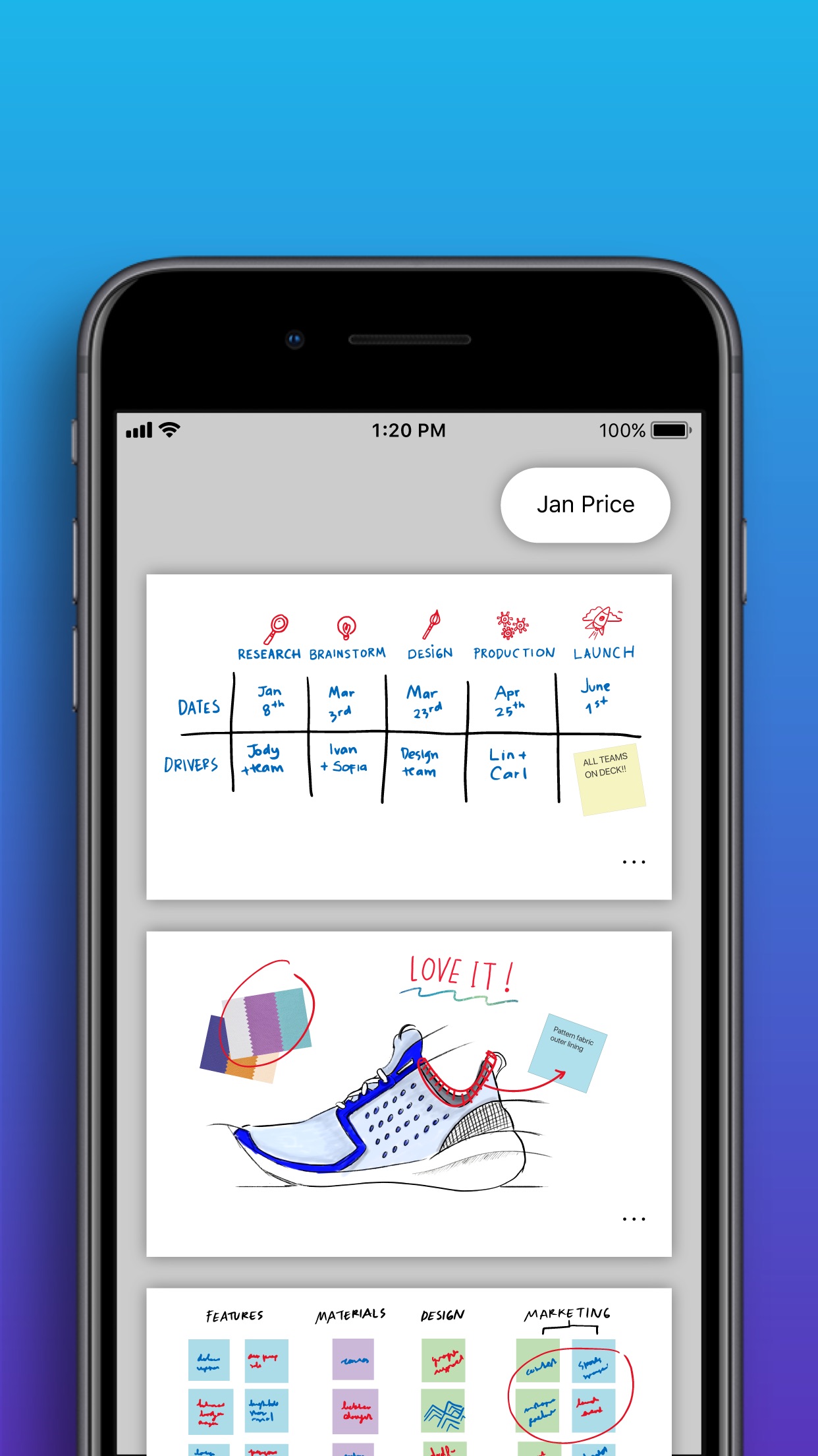 Screenshot do app Microsoft Whiteboard
