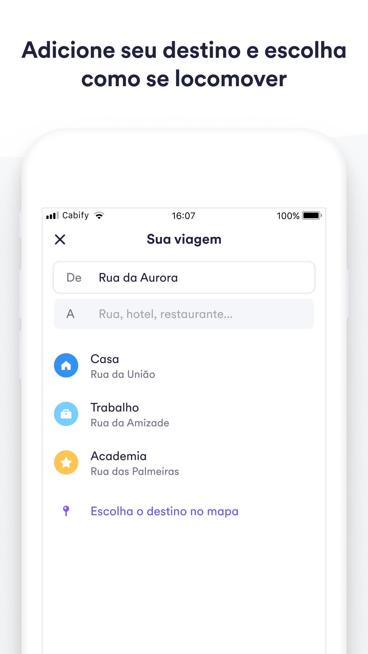 Screenshot do app Easy, um app da Cabify
