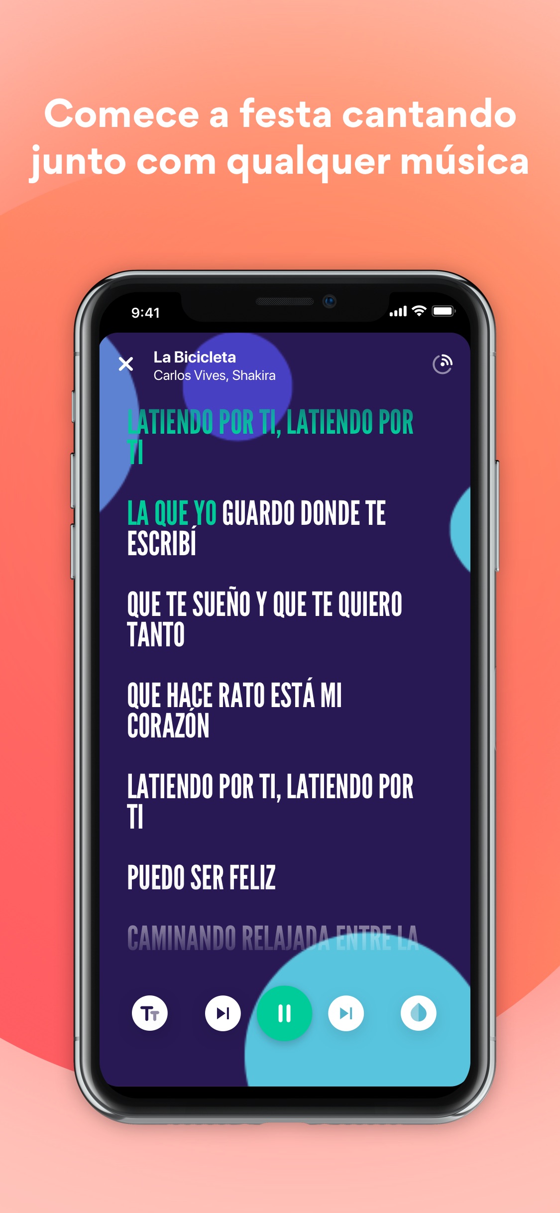 Screenshot do app Musixmatch