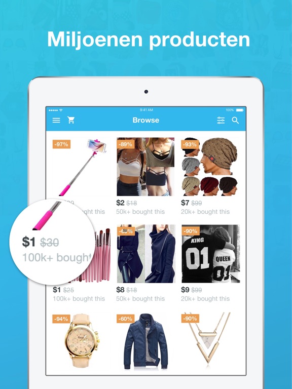 Wish - Shoppen op een leuke ma iPad app afbeelding 2
