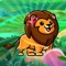 In this small game, players need to control the lion on the screen to keep falling rapidly