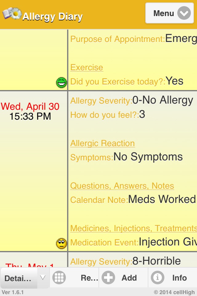 Allergy Diary screenshot 3