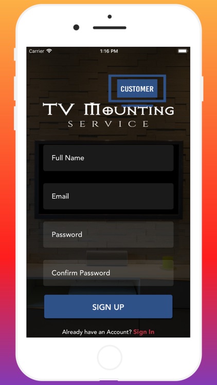 TV Mounting Service Customer