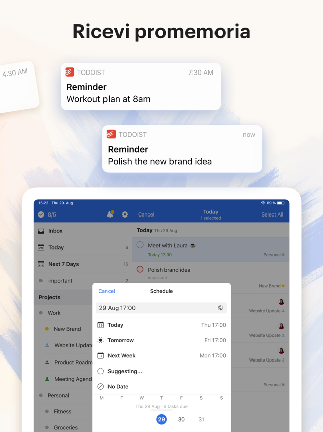 ‎Todoist: To-do list e attività Screenshot