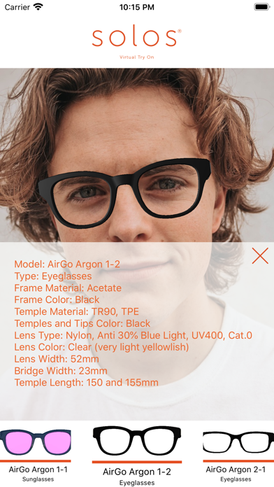 Solos VTO - TryOn Glasses screenshot 2