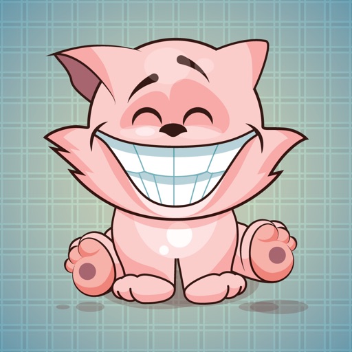 Sticker me: Funny Pink Cat