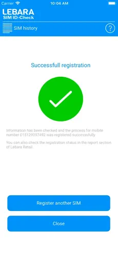 Bildschirmfoto 5 SIM ID-Check by Lebara Retail iphone