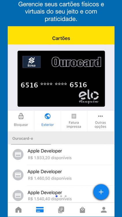 Ourocard - Cartão de crédito.