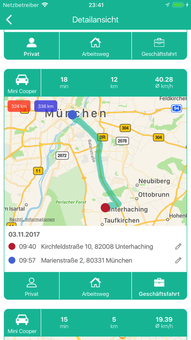 SquareTrip Fahrtenbuch screenshot 2