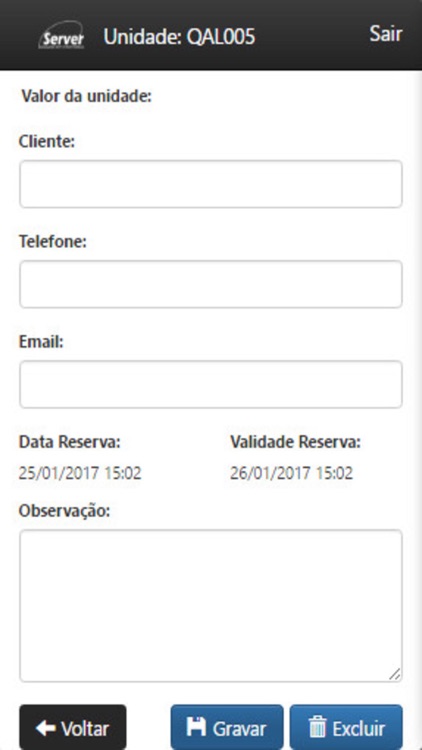 Reserva Unidades Server