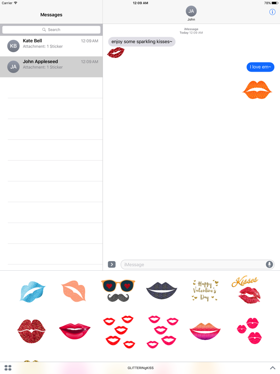 Screenshot #5 pour Animated GLITTERINg KISSEs