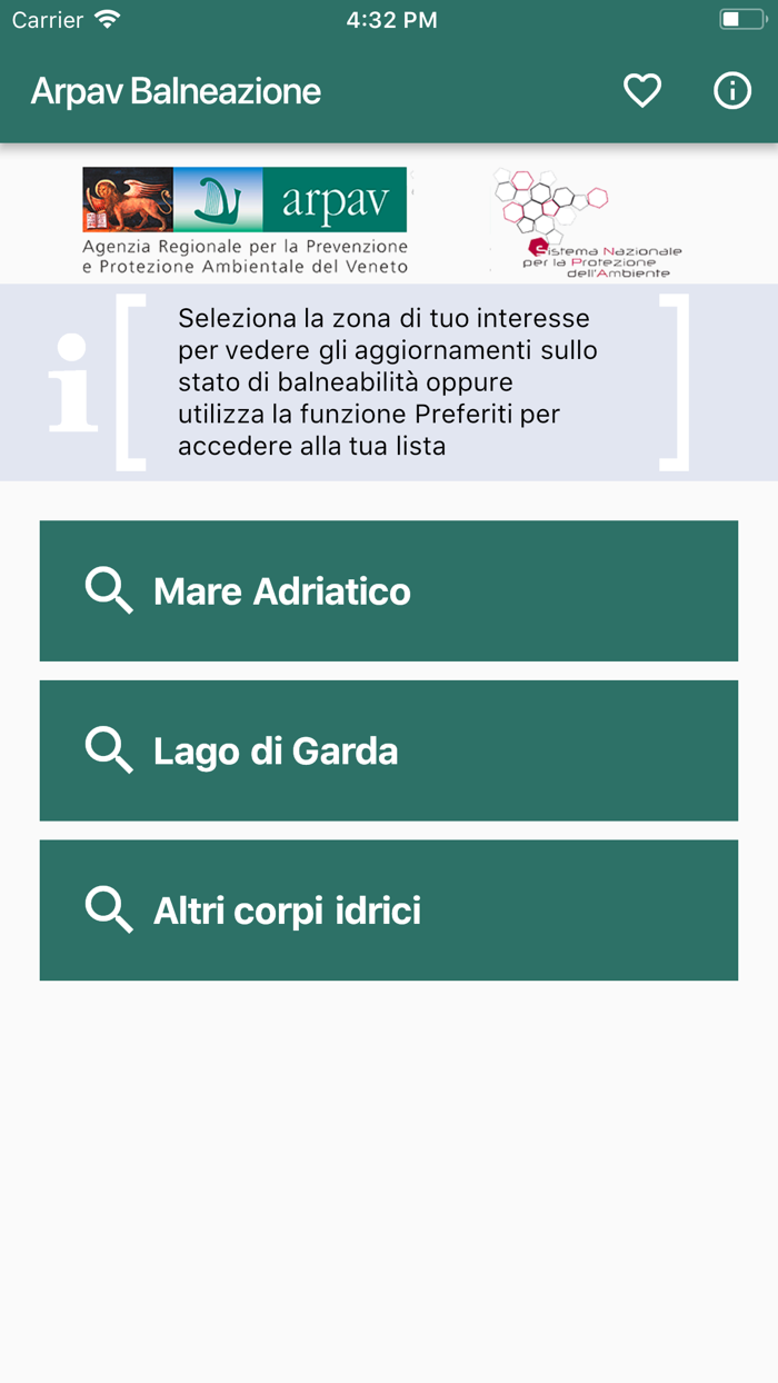 App ARPAV Balneazione