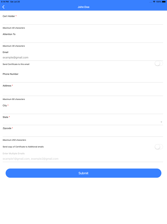 Instant Insurance Certificates