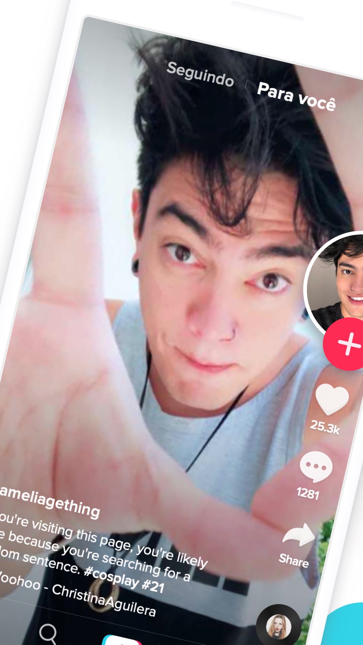 Screenshot do app TikTok