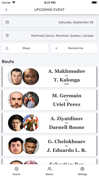 boxing main event notification screenshot 3