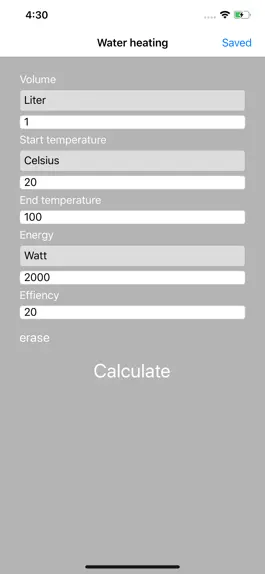 Game screenshot Water Heating Calculator apk