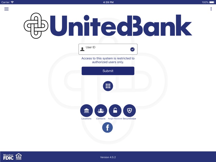 United Bank's App for iPad