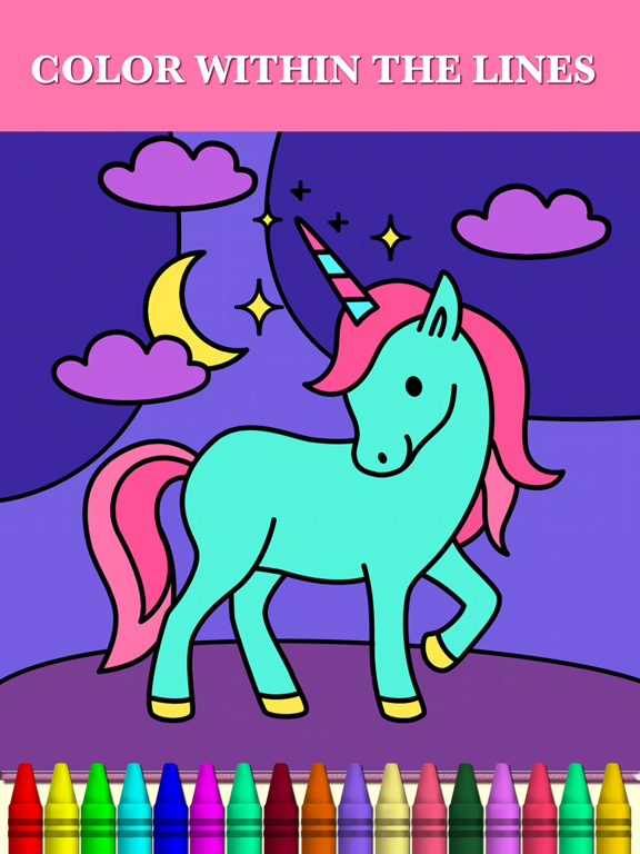 Pony Princess Coloring Book Kids Games for Little Preschool Toddler Girls screenshot