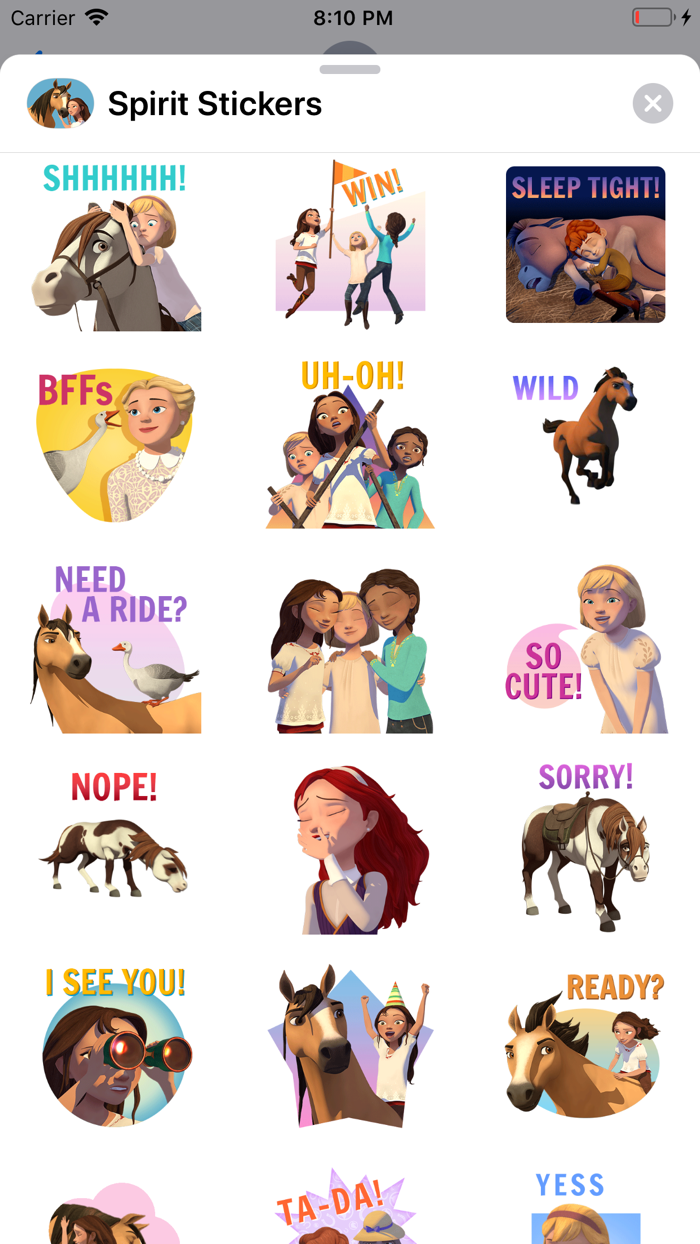 Spirit Riding Free Stickers