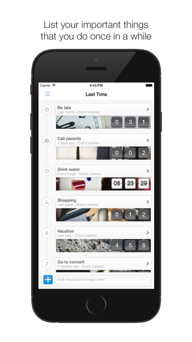Last Time - track your important events Screenshot 1