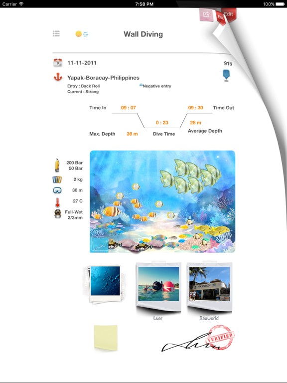 Dive Diary - SCUBA diving logbook screenshot