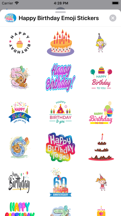 Happy Birthday Emoji Stickers screenshot 3