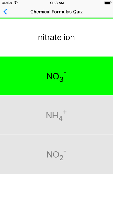 Chemical Formulas Quiz screenshot 3