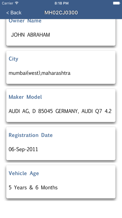 RTO Vehicle Registration Info screenshot 2