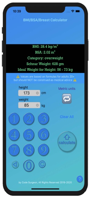 BMI BSA Breast Reduction Calc(圖2)-速報App