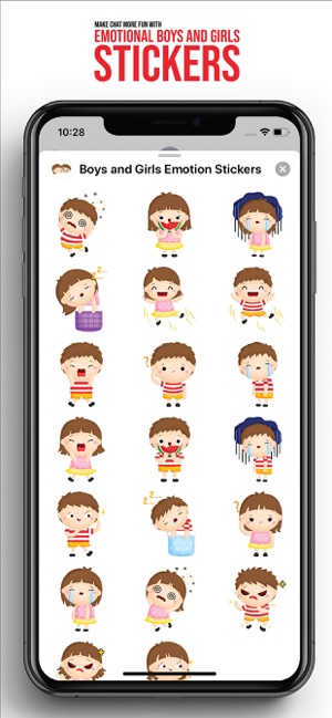 Boy and Girl Emotions Stickers(圖3)-速報App