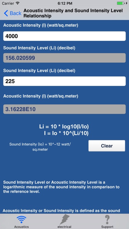 Acoustics Engineering Calc.