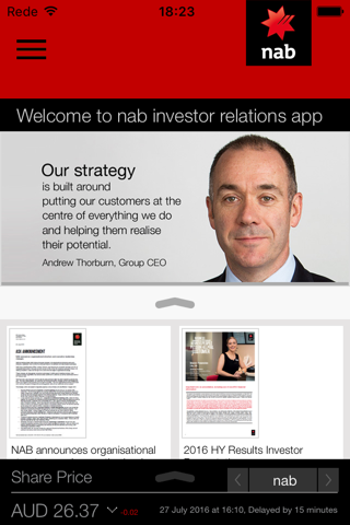 NAB Investor Relations screenshot 2