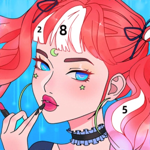 花花数字填色: 女生公主涂色绘本
