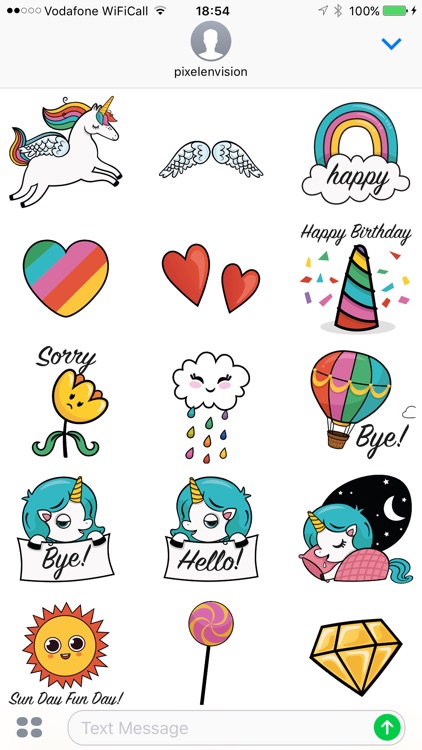 Animated Unicorn Stickers