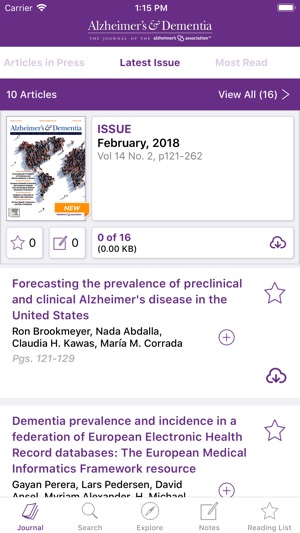 Alzheimer's & Dementia Journal(圖2)-速報App