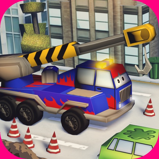 A Little Crane Truck in Action Free: 3D Fun Cartoonish Driving Adventure for Kids with Cute Graphics icon