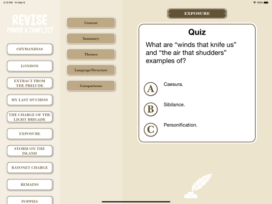 Screenshot #6 pour Revise Power & Conflict Poetry