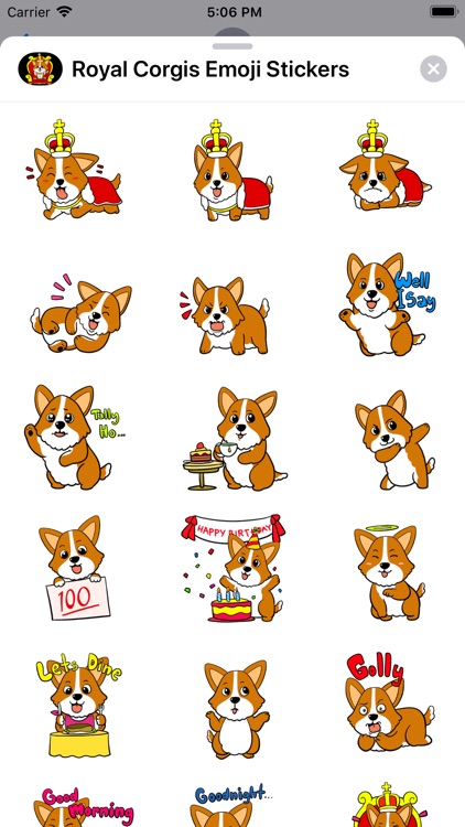 Royal Corgis Emoji Stickers