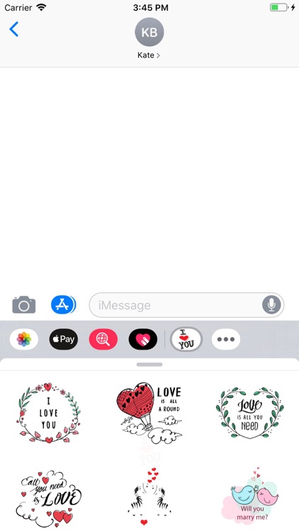 Cute Love Text Stickers Pack