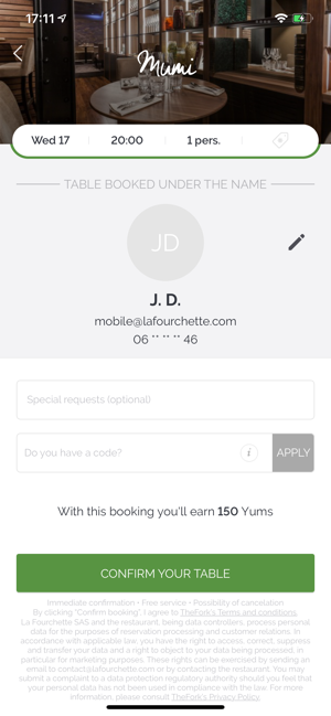 the fork restaurant booking site