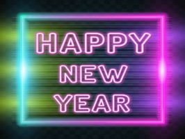 2021 New Year Neon Stickers