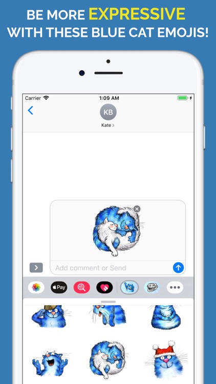 Blue Cat Emojis screenshot-3