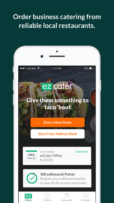 How to cancel & delete ezCater - Business Catering from iphone & ipad 1
