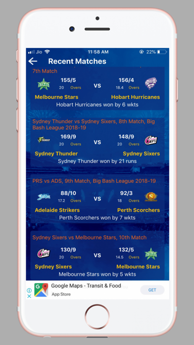 Cricket: Live Line &  Score screenshot 3