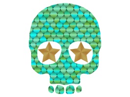 Cute collection of skull stickers made with our rgbDesigner digital art tool