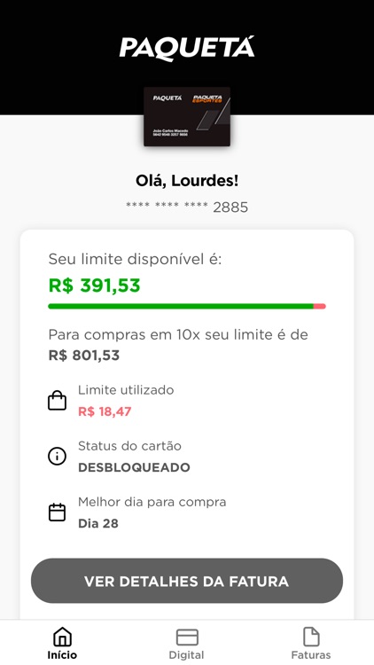 Cartão Paquetá