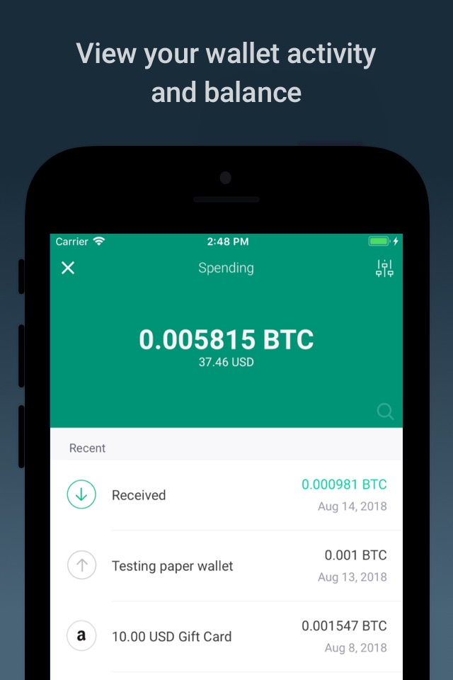 Copay Bitcoin Wallet screenshot 2