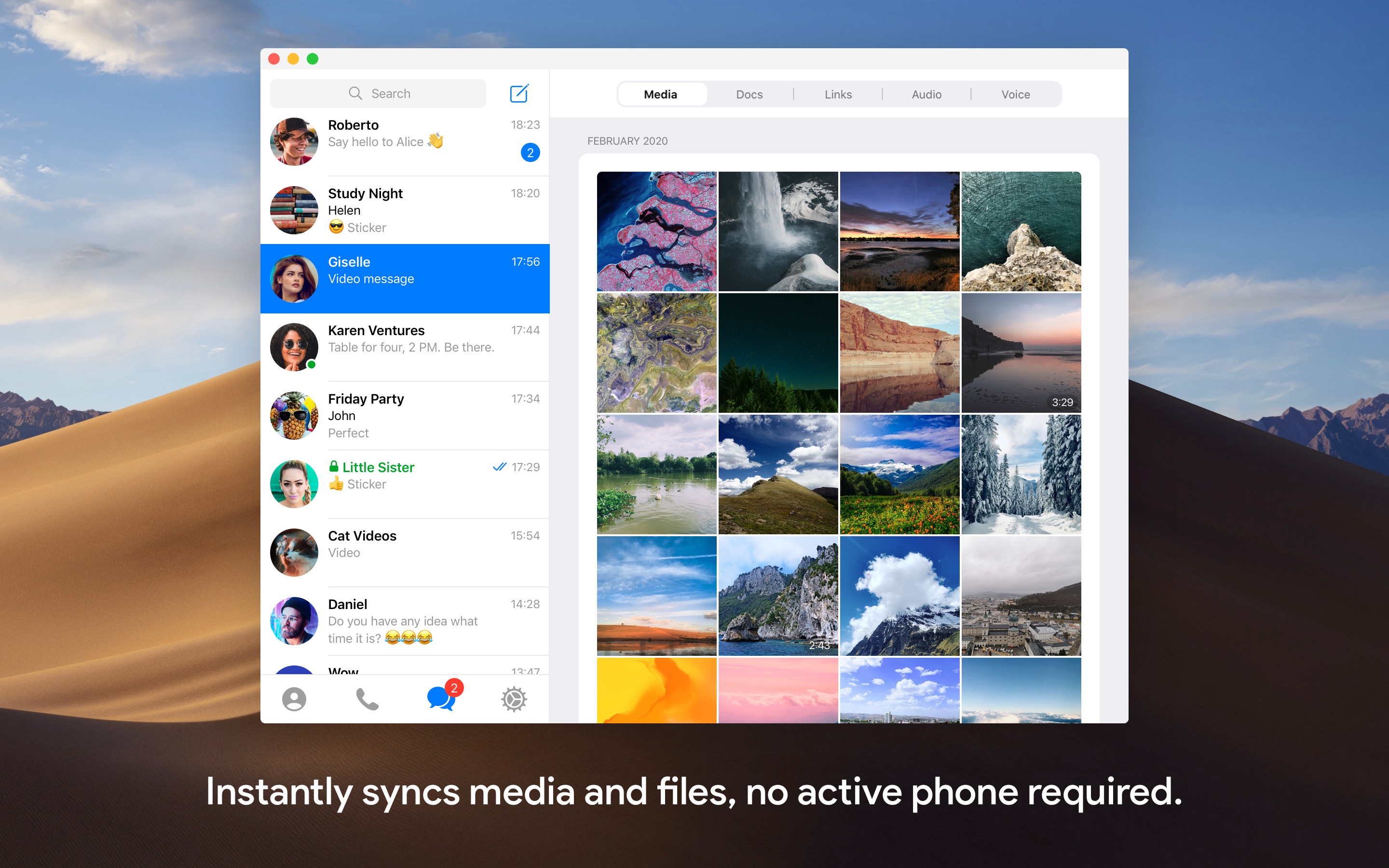 Screenshot do app Telegram