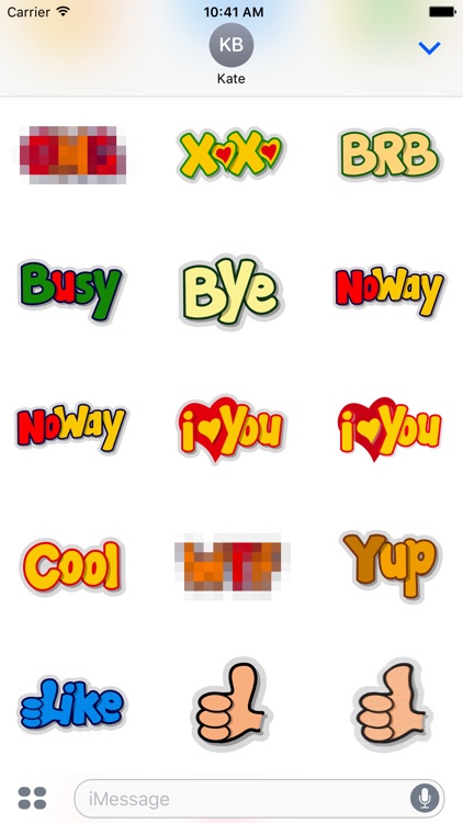 Chat text stickers